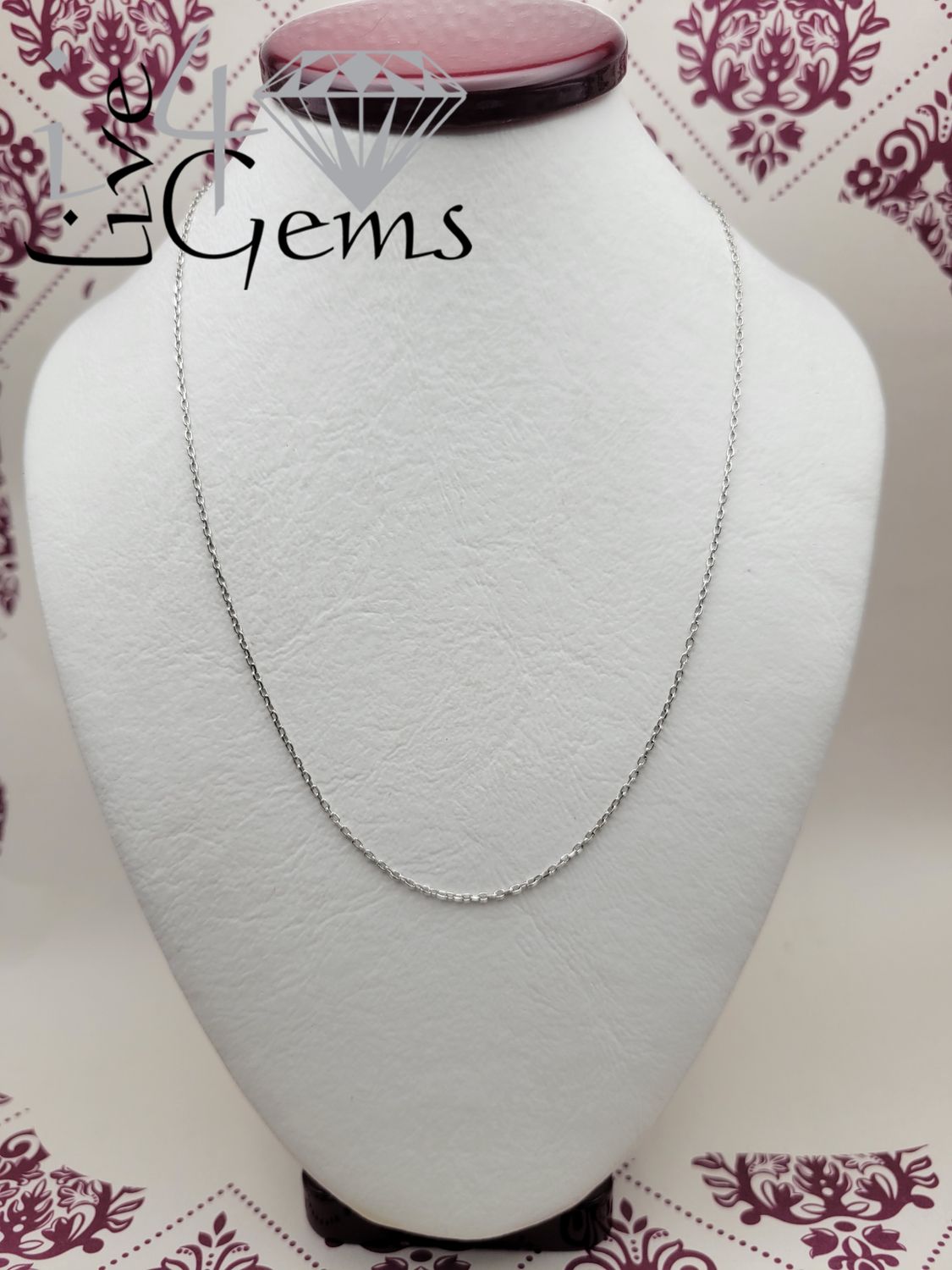 10kt White Gold 20" Rolo Chain