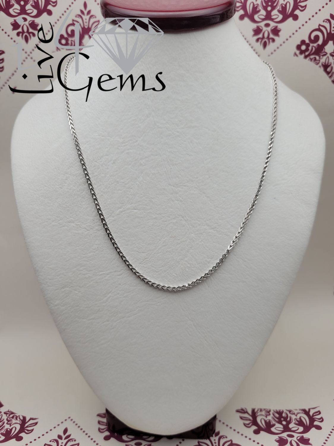 10kt White Gold 16" Franco Chain