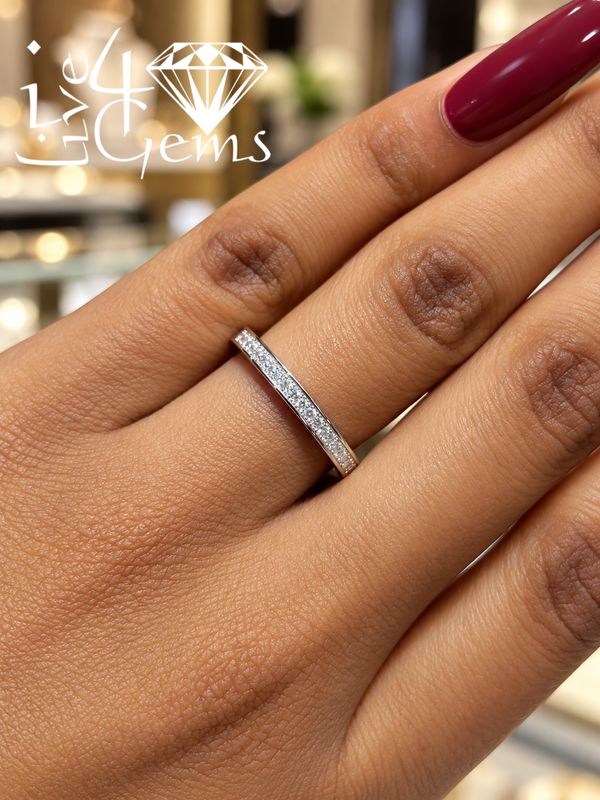Silver Moissanite Band- 0.13ctw