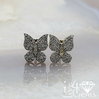 10kty 1/4ctw Diamond Butterfly Stud