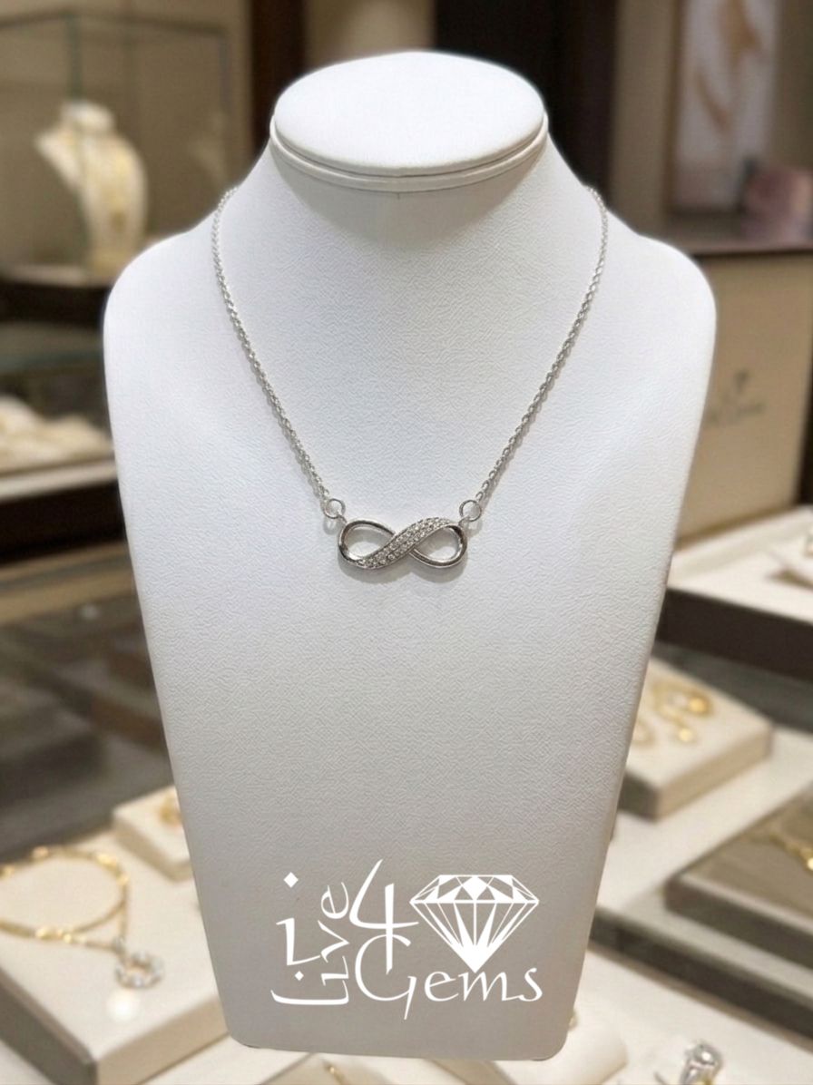 Silver Diamond Infinity Necklace