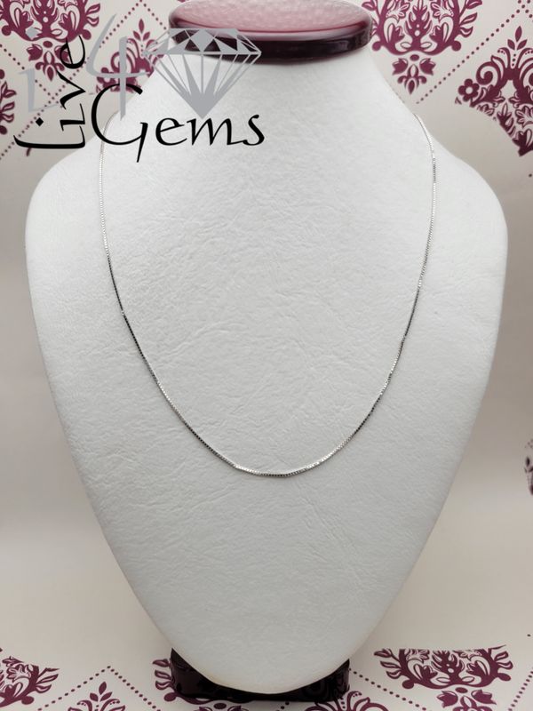 10ktw White Gold Box Chain 20"
