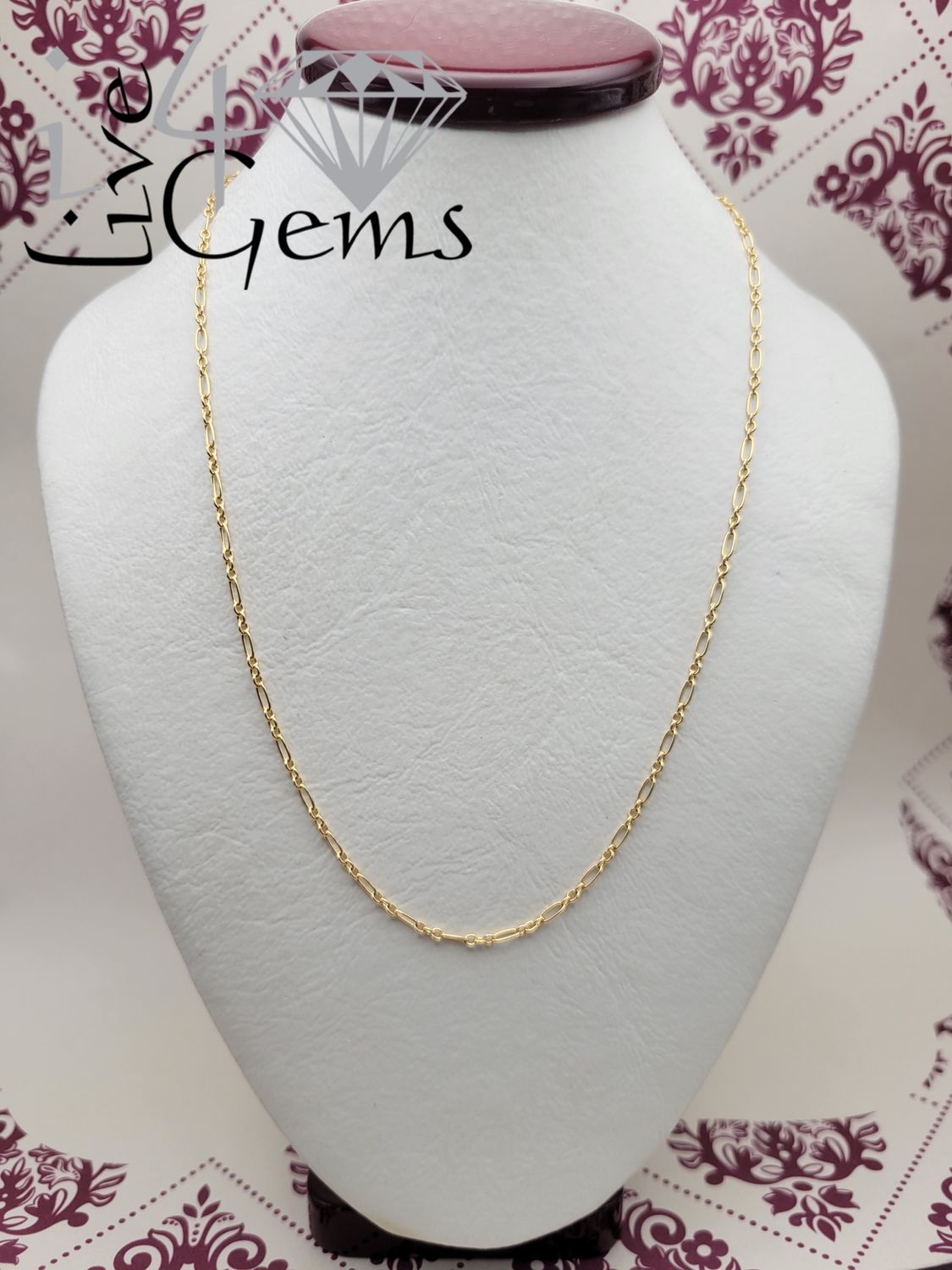 10kt Gold 18" Fancy Link Chain