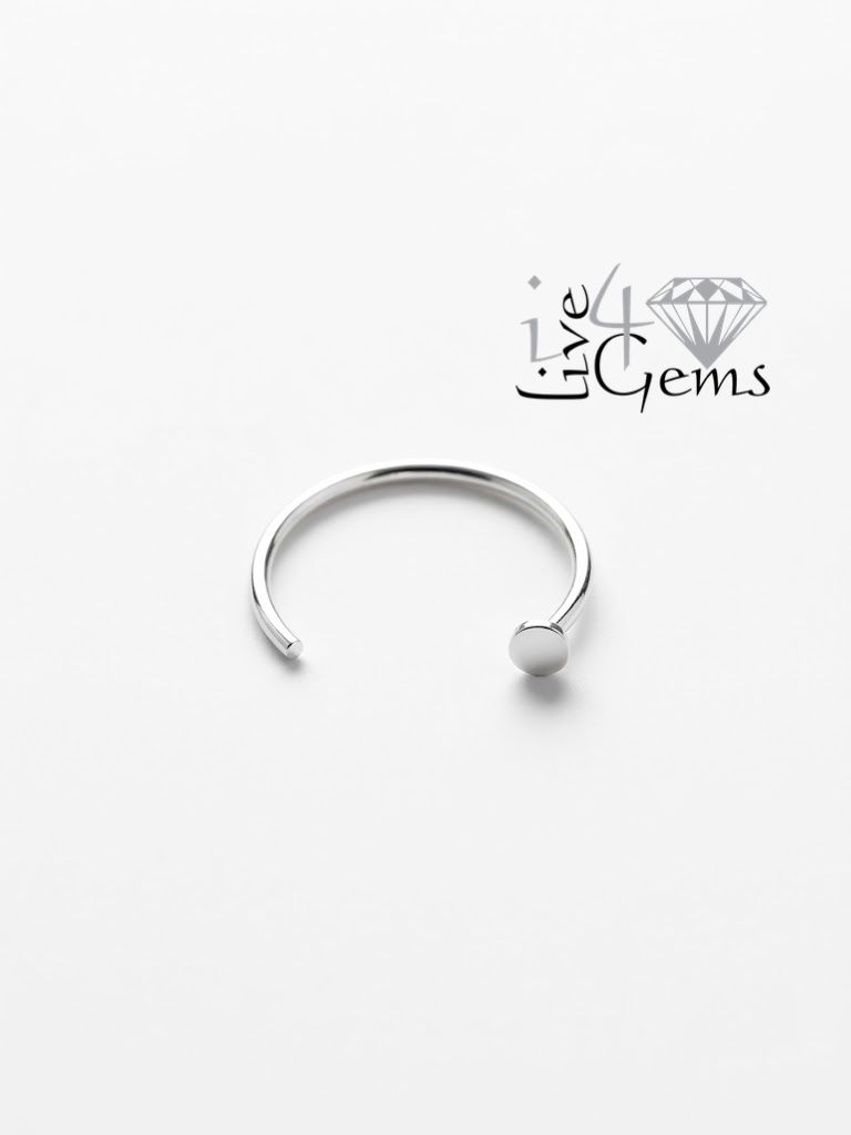 Silver Nose Hoop Flat Top