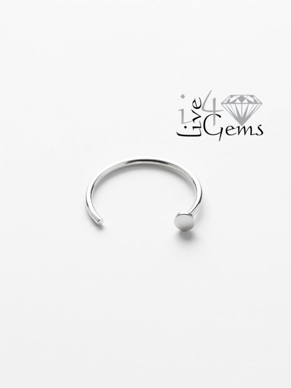 Silver Nose Hoop Flat Top