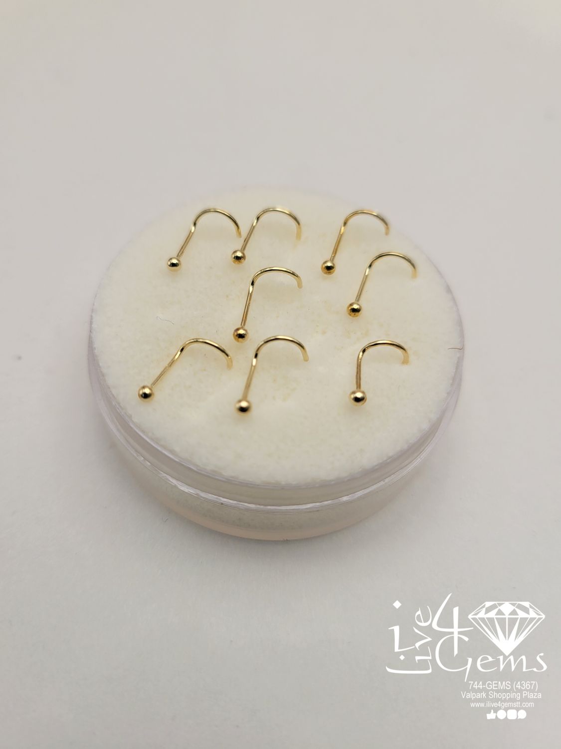 14kty Ball Spiral Nose Pin