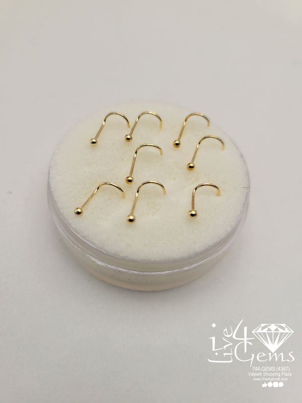 14kty 2mm Ball Spiral Nose Pin