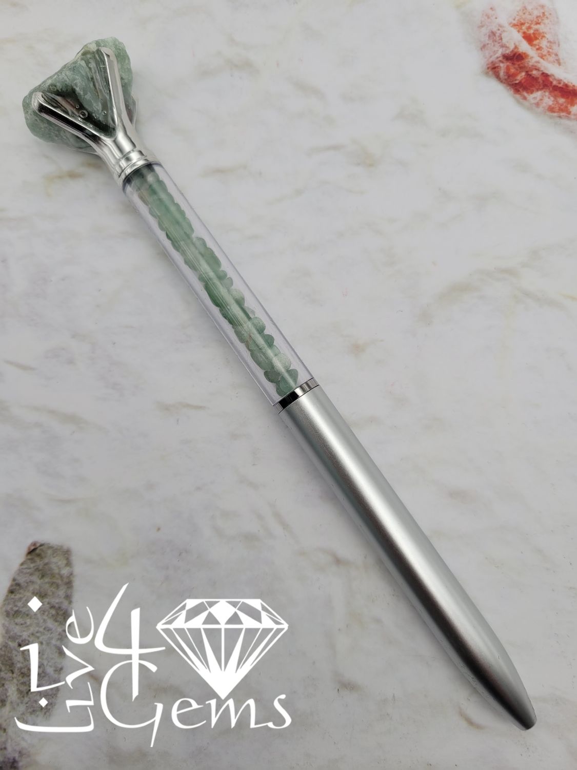 Raw Gemstone Ballpoint Pen Aventurine