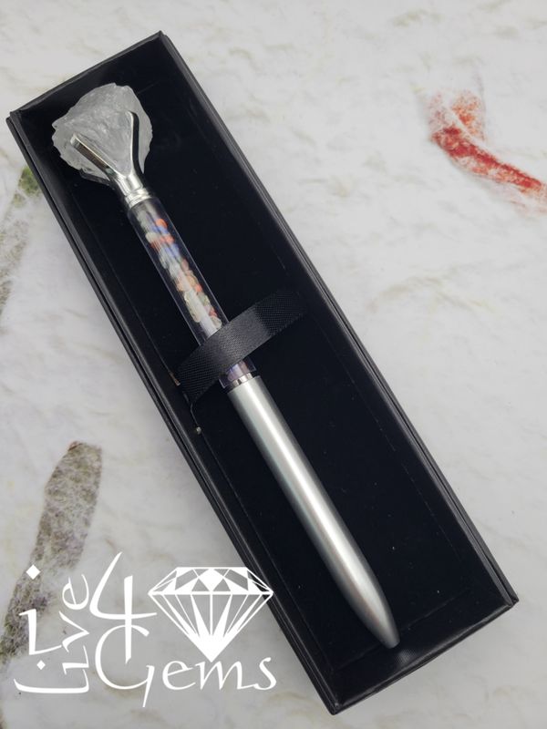 Raw Gemstone Ballpoint Pen Clear Quartz