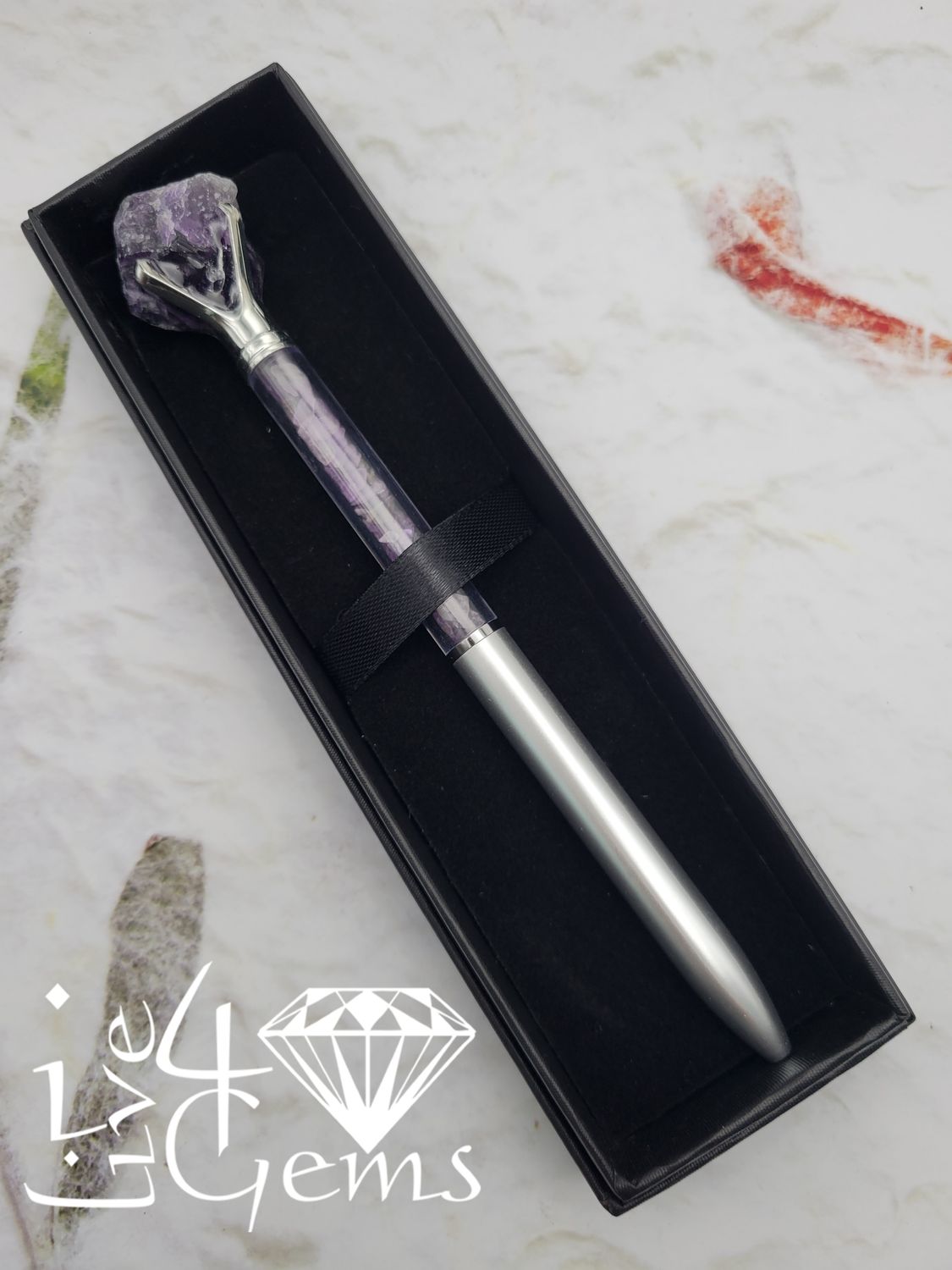 Raw Gemstone Ballpoint Pen Amethyst