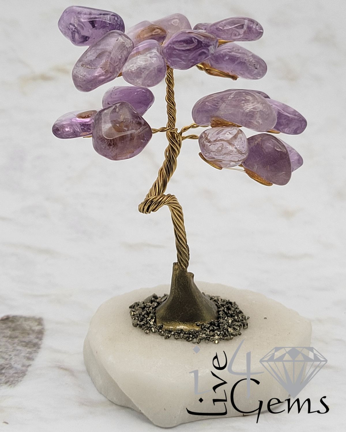 Gemstone Tree of Life Amethyst w Quartz Base