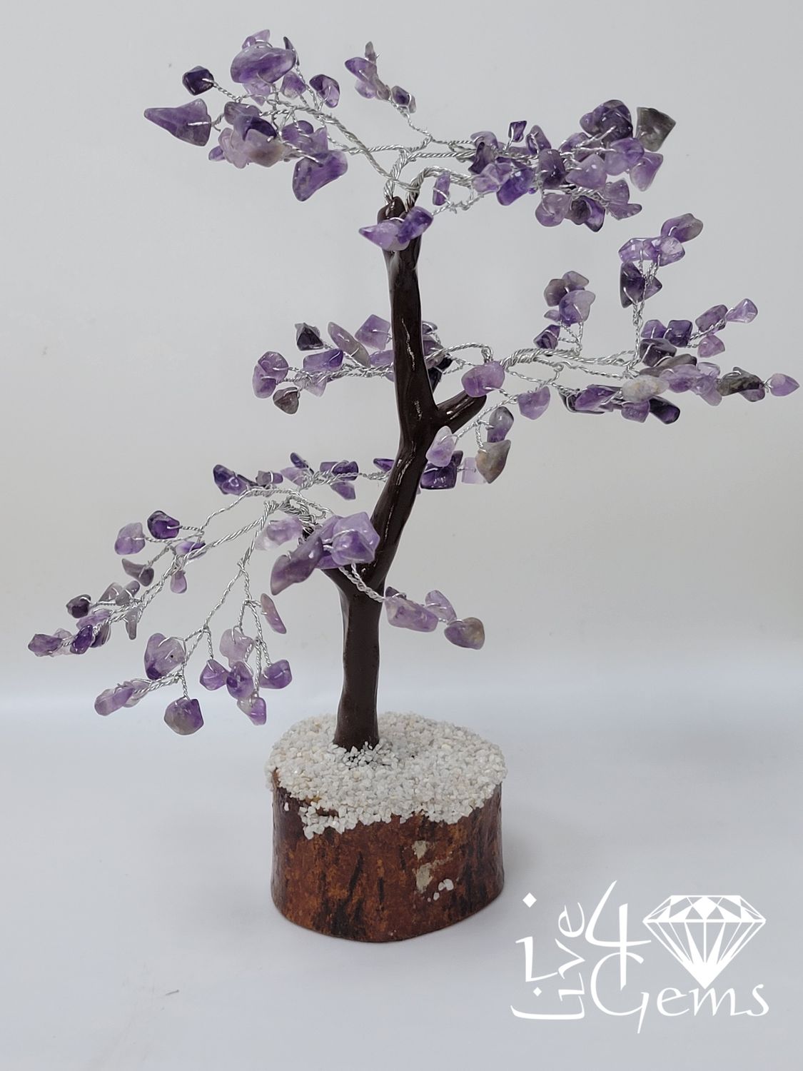 Gemstone Tree of Life Amethyst Wooden Base 7"