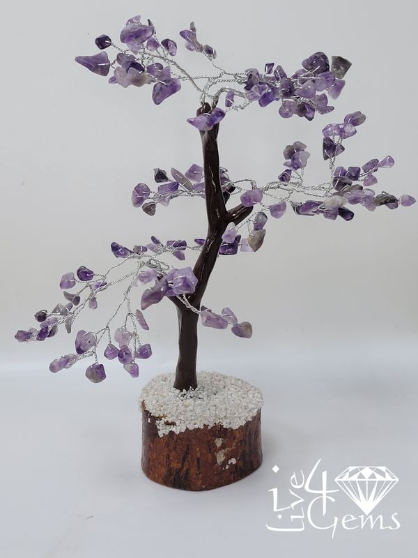 Gemstone Tree of Life Amethyst Wooden Base 7"