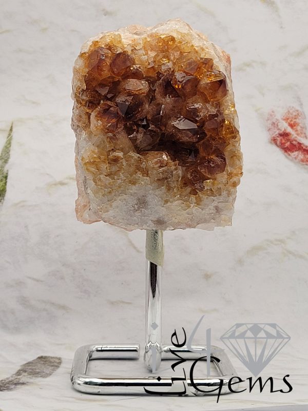 Natural Citrine on Metal Base Large