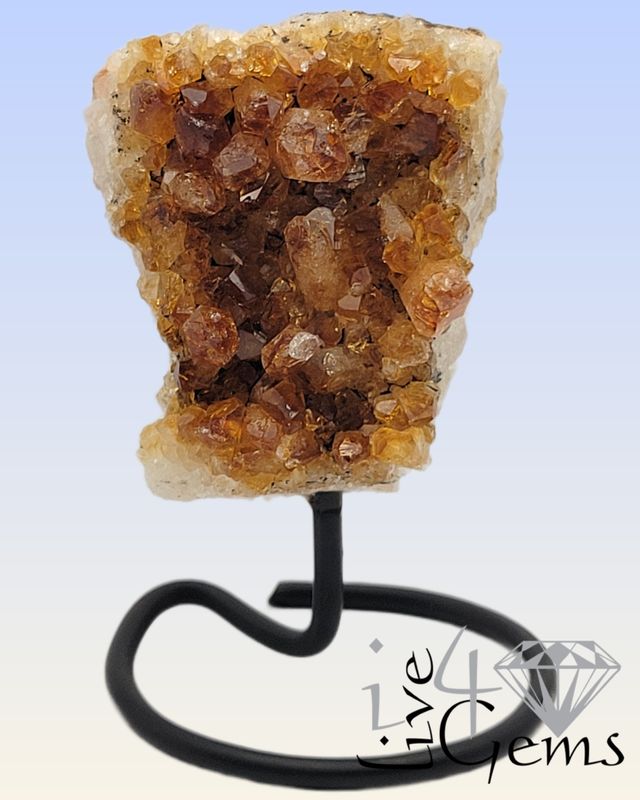Natural Citrine on Metal Base Medium