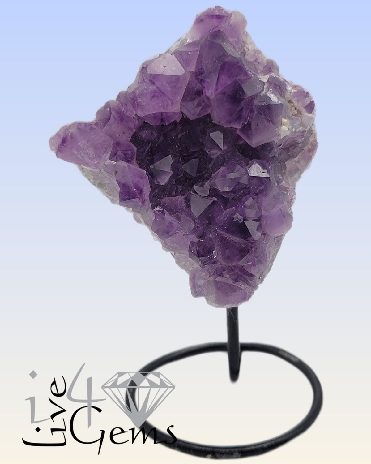 Natural Amethyst on Metal Base Small