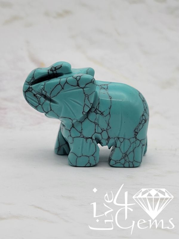 Mini Gemstone Animal Turquoise Elephant