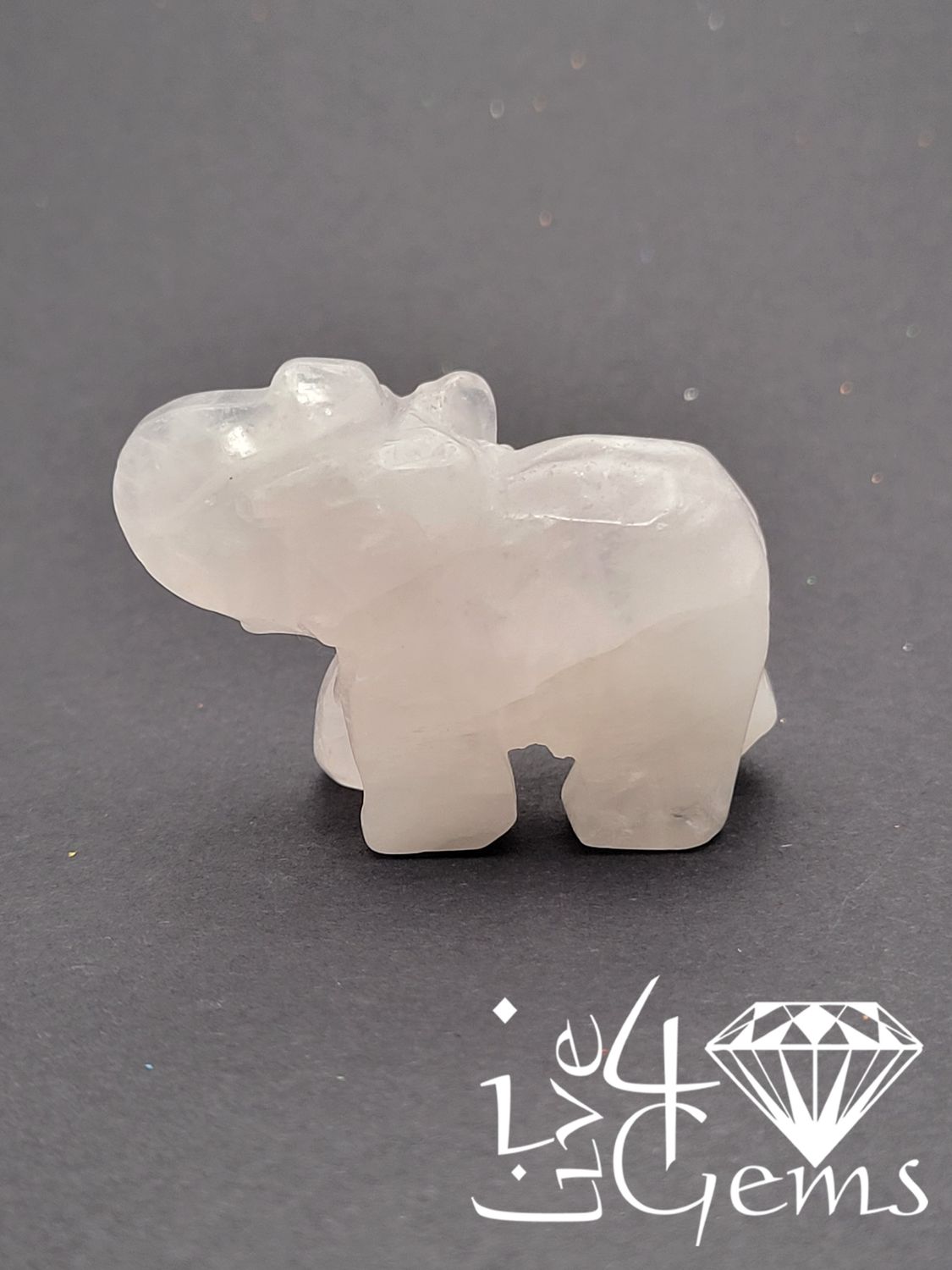 Mini Gemstone Animal Rose Quartz Elephant