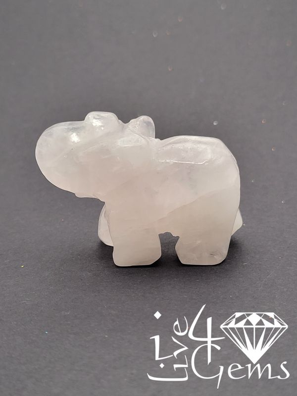 Mini Gemstone Animal Rose Quartz Elephant
