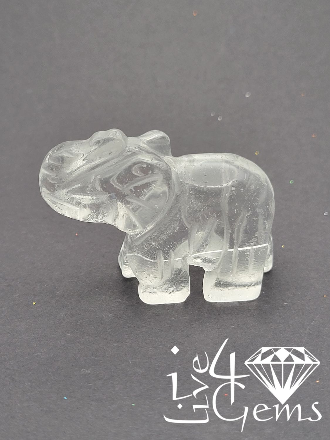 Mini Gemstone Animal Clear Quartz Elephant