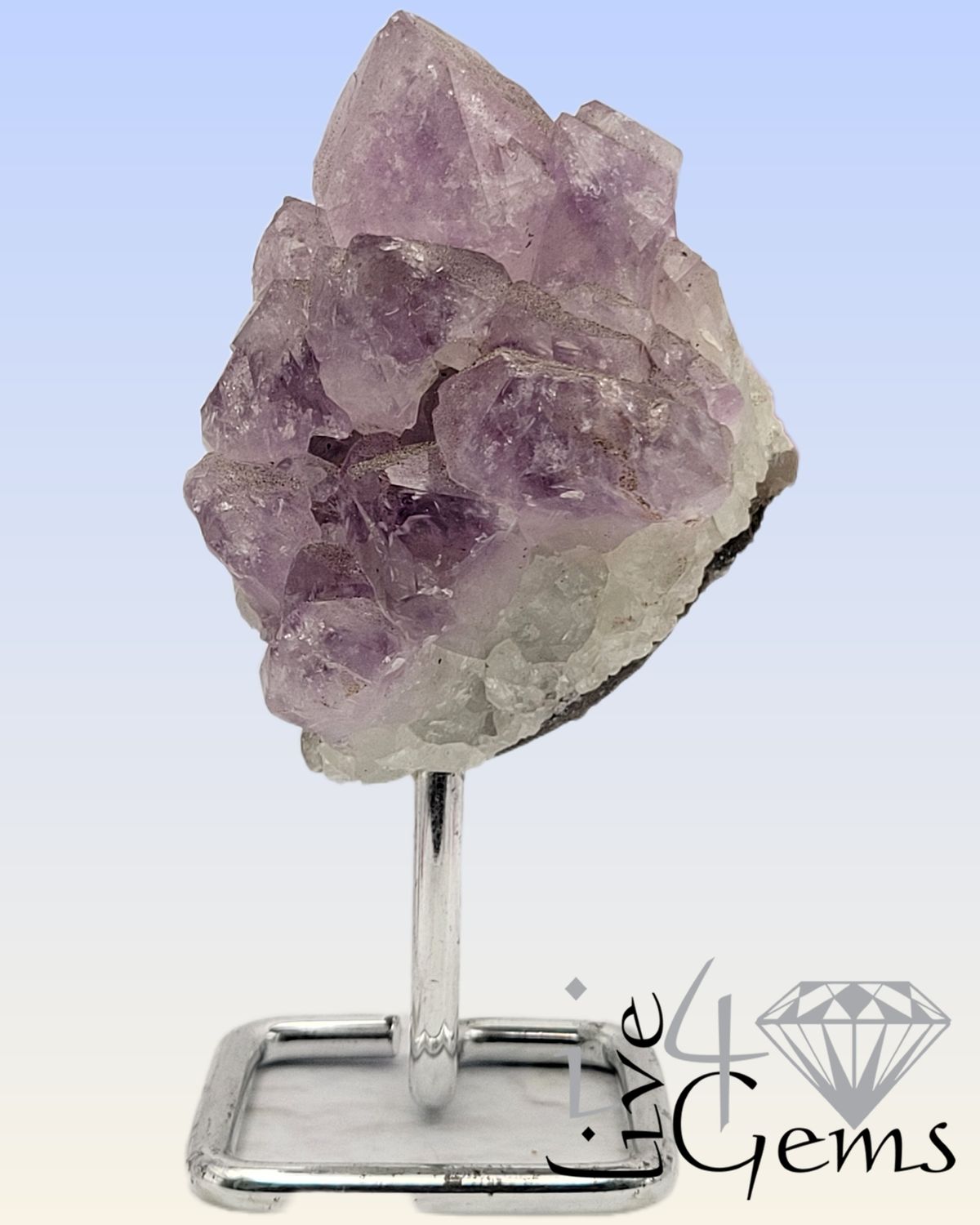 Natural Amethyst on Metal Base Large