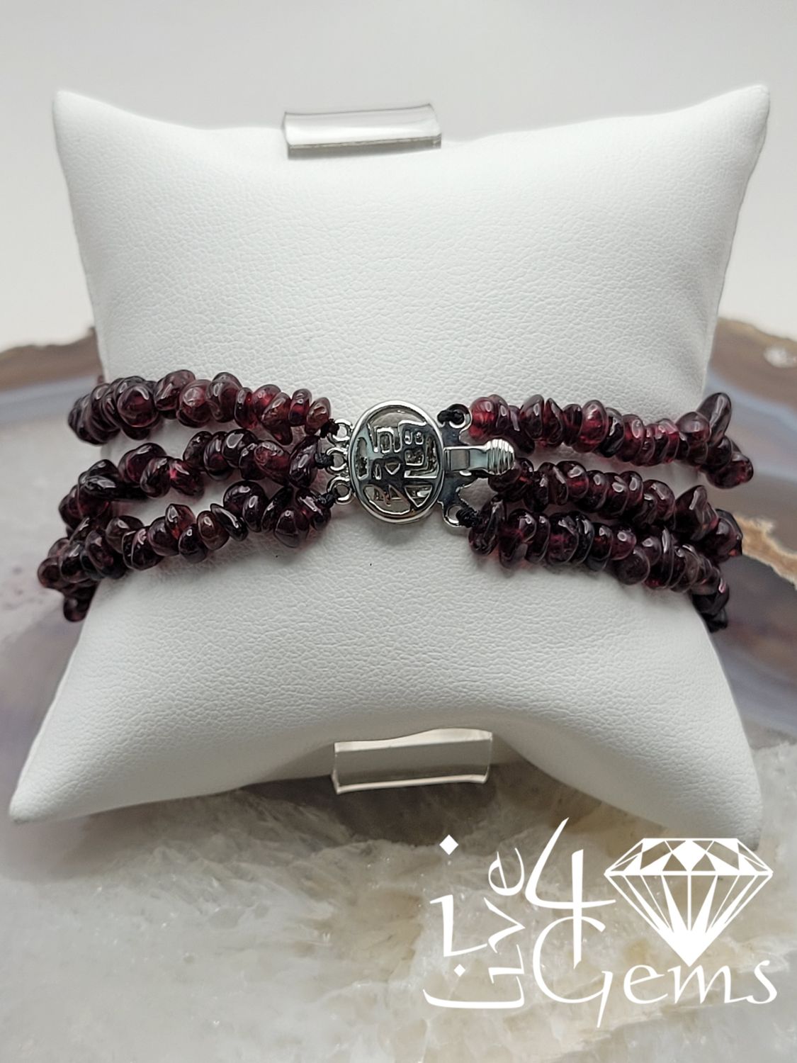 Garnet Triple Strand Bracelet