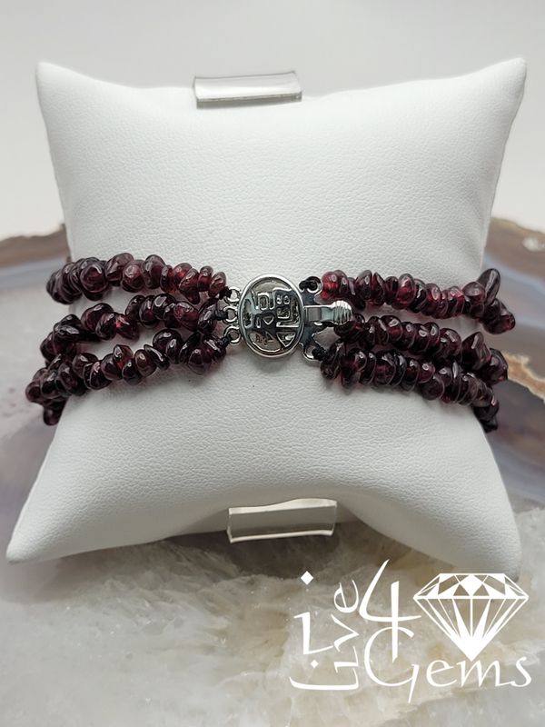 Garnet Triple Strand Bracelet