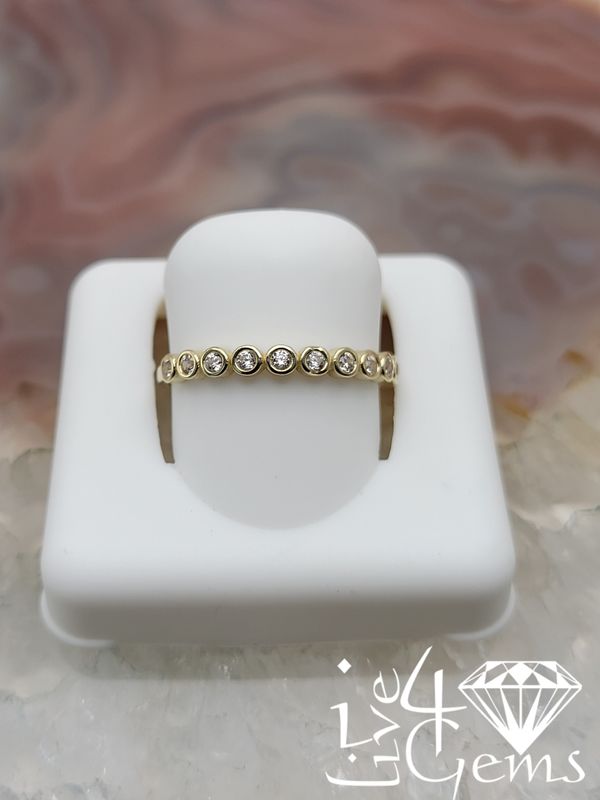 10kty 3mm Round Cz Circle Link Band