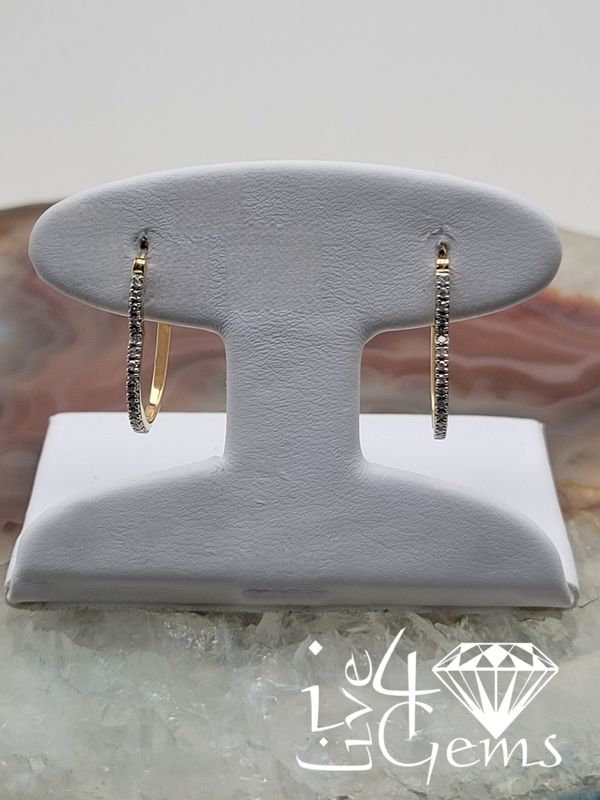 10kty 1/8ctw Diamond Heart Hoop