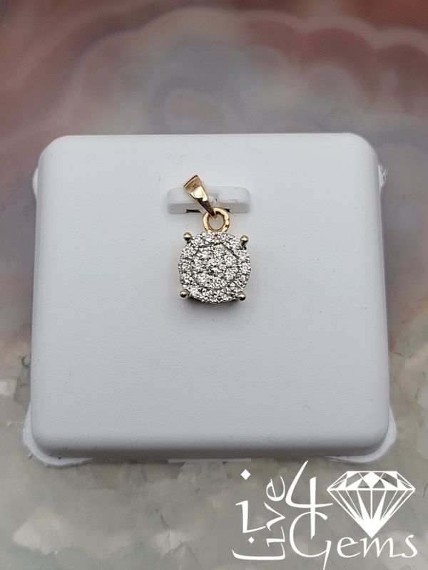 10kty 1/4ctw Diamond Round Dream Pendant