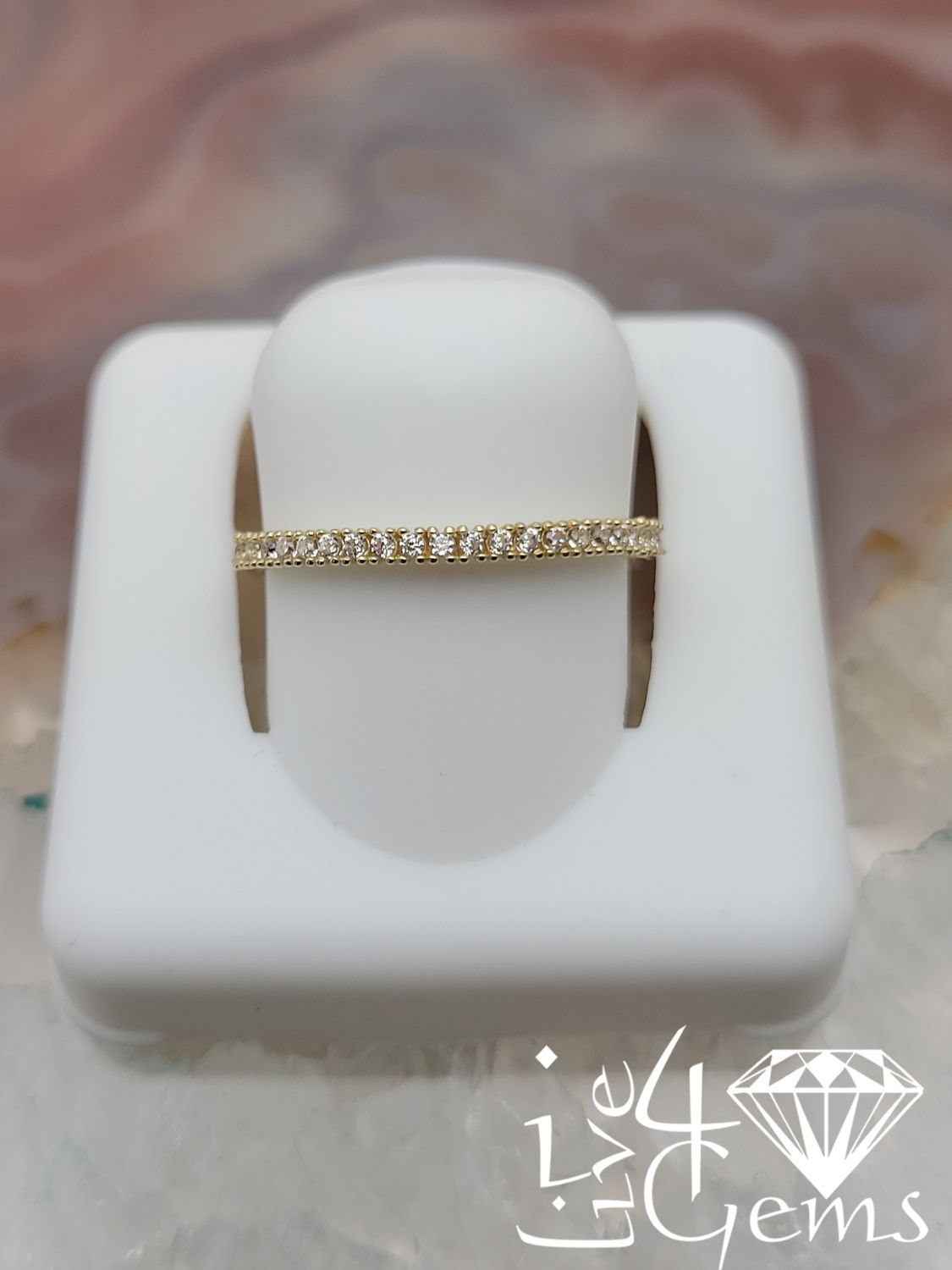 10kty Square Half Eternity Cz Band