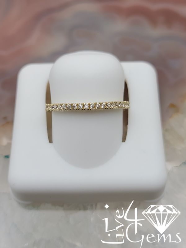 10kty Square Half Eternity Cz Band