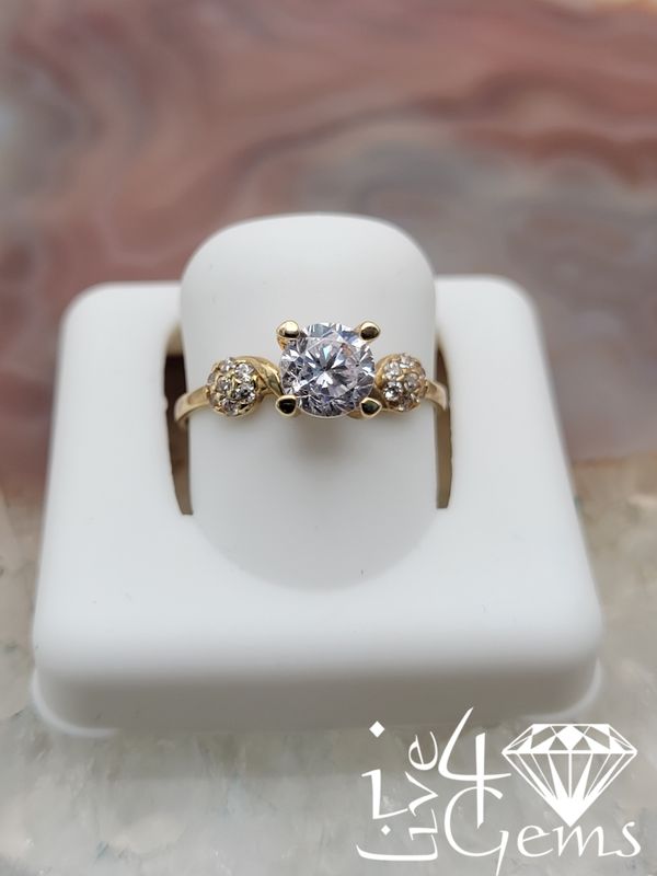 10kty Cz Solitaire Cluster Cz Ring