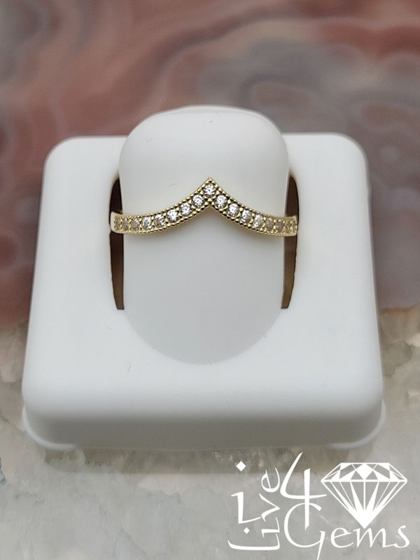 10kty Cz Chevron Band