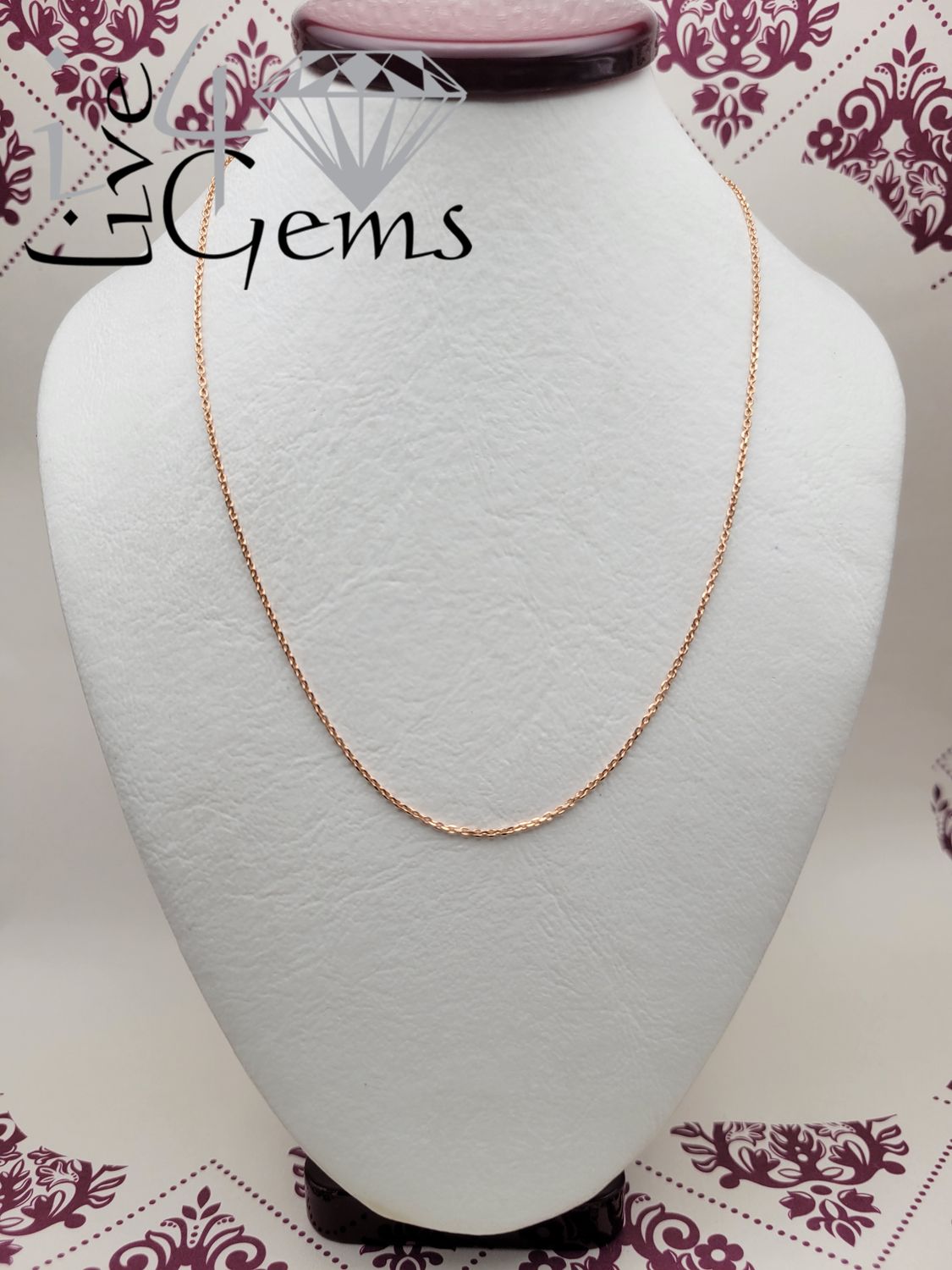 10ktr Rose Gold Rolo Chain 20"