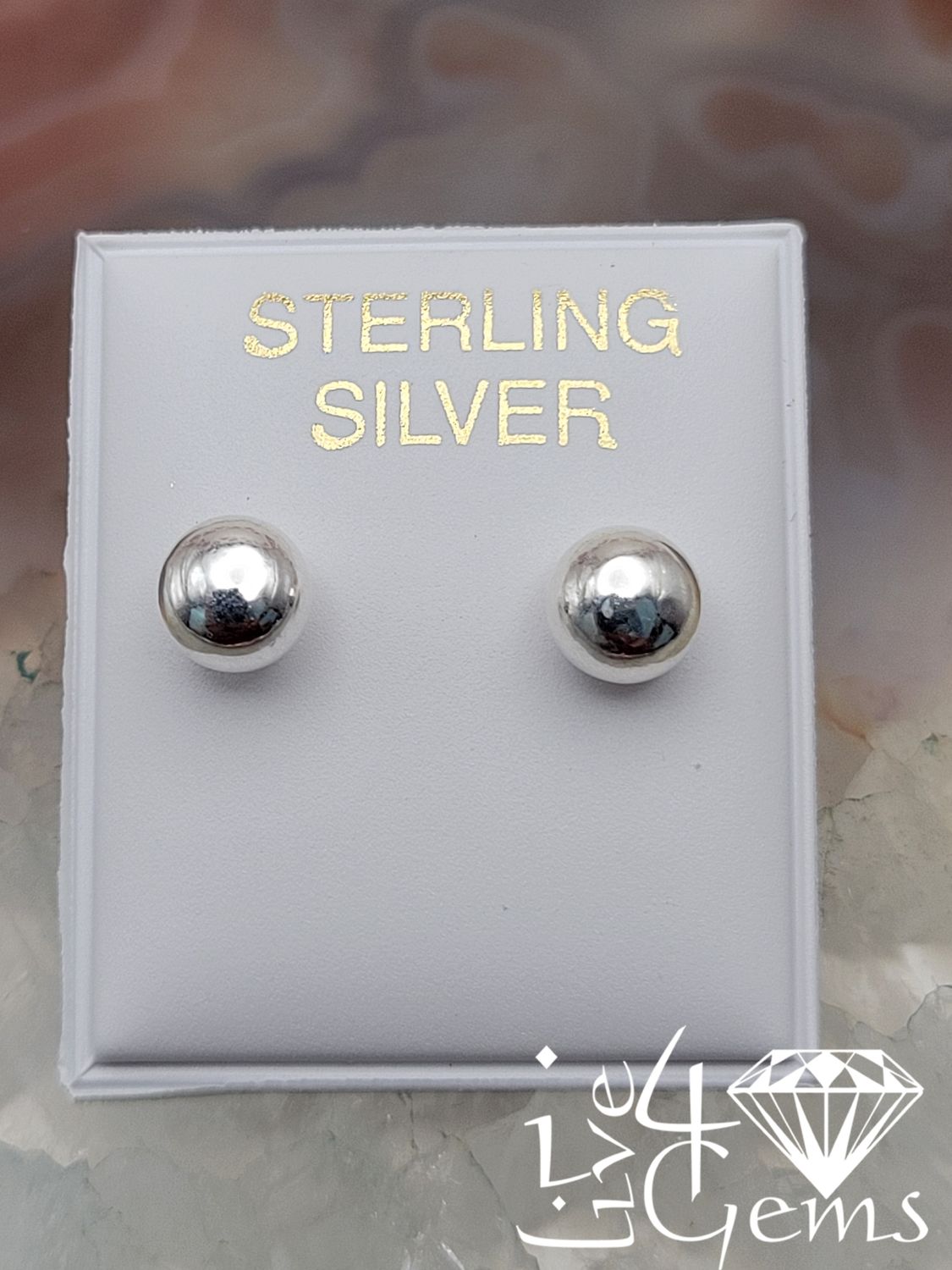 Silver 6mm Ball Push Back Stud