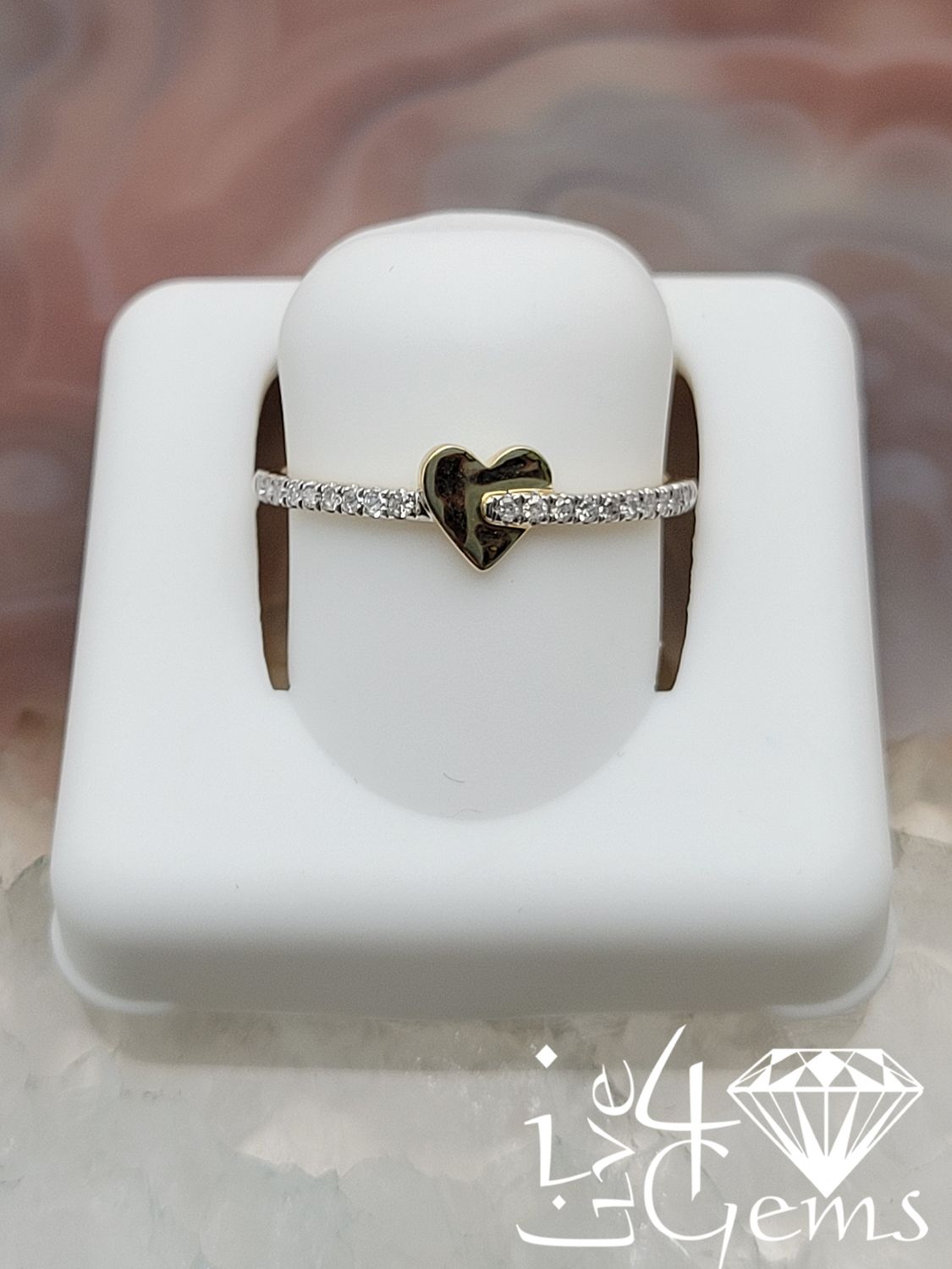 10kty 0.13ctw Diamond Heart Ring