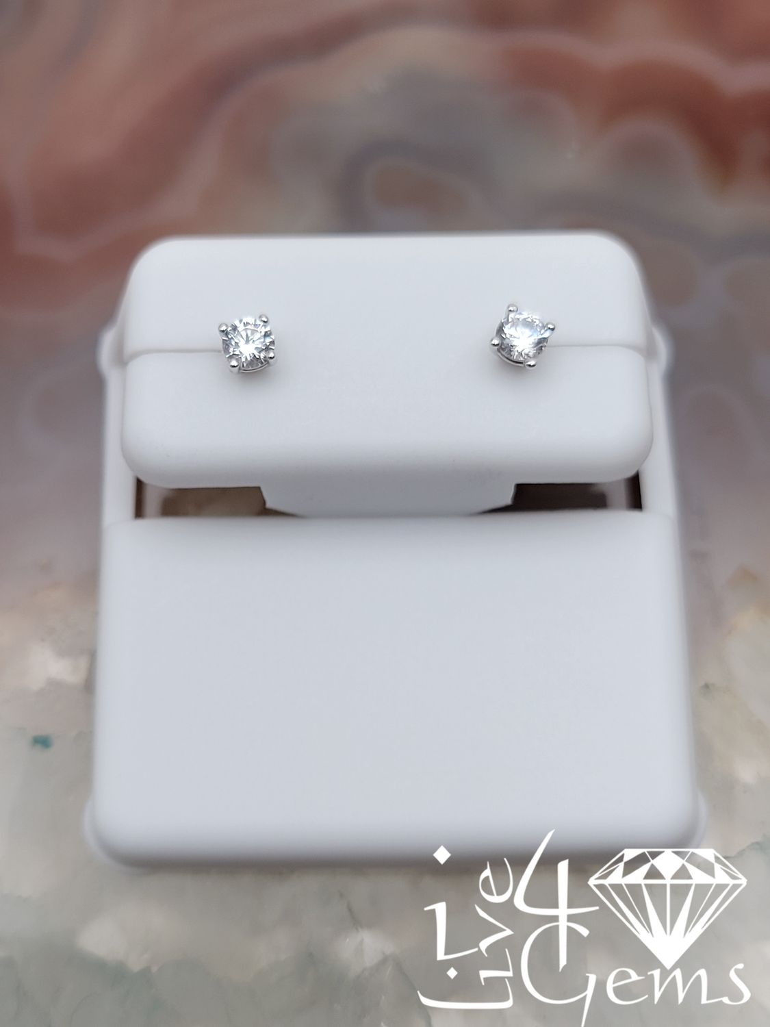 Silver Cubic Zirconia Round 3mm Stud Cz