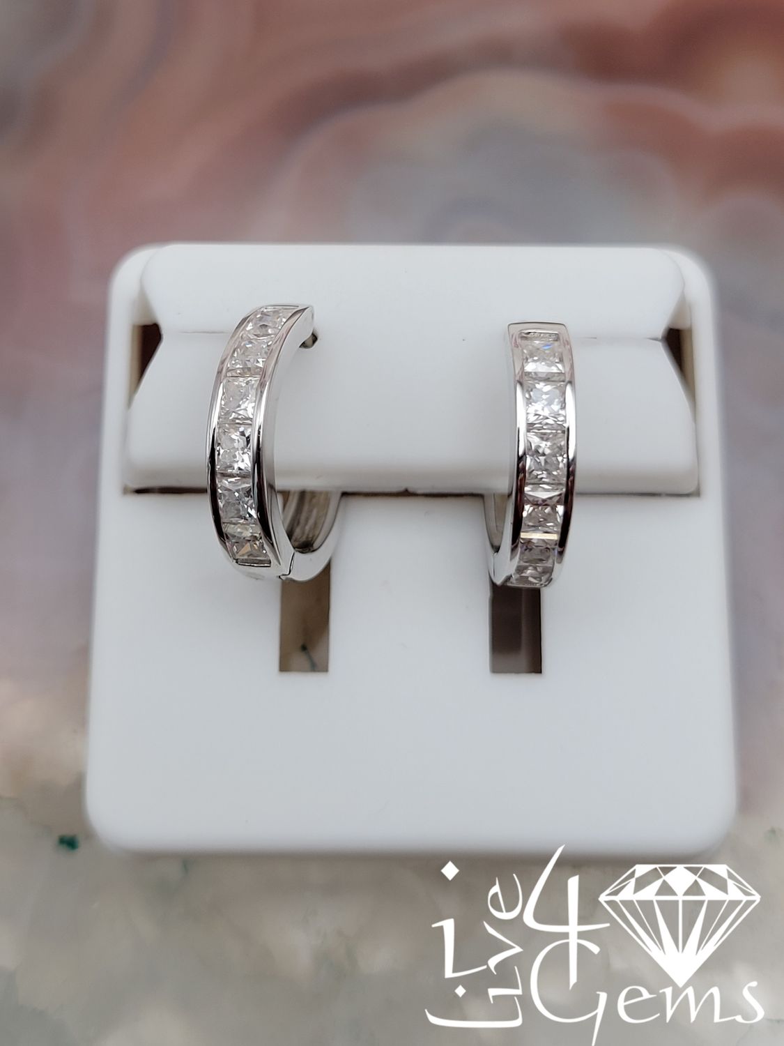 Silver Moissanite 1.5ctw Hoop