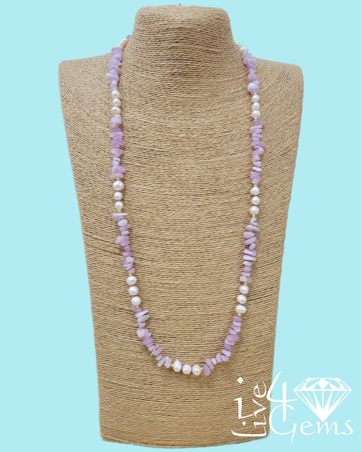 30" Amethyst and Freshwater Cultured Pearl Gemstone Necklace