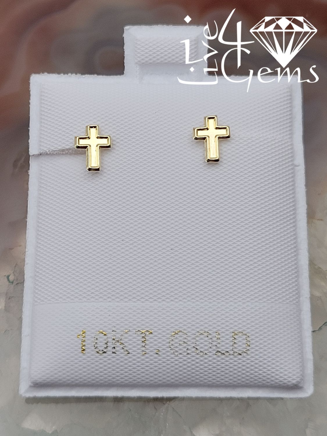 10kty Plain Cross Screwback Earring