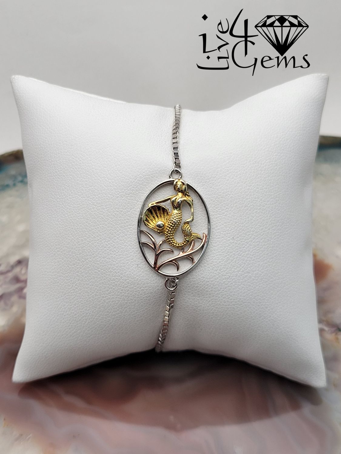 Silver Gold Plated Mermaid Bolo Bracelet