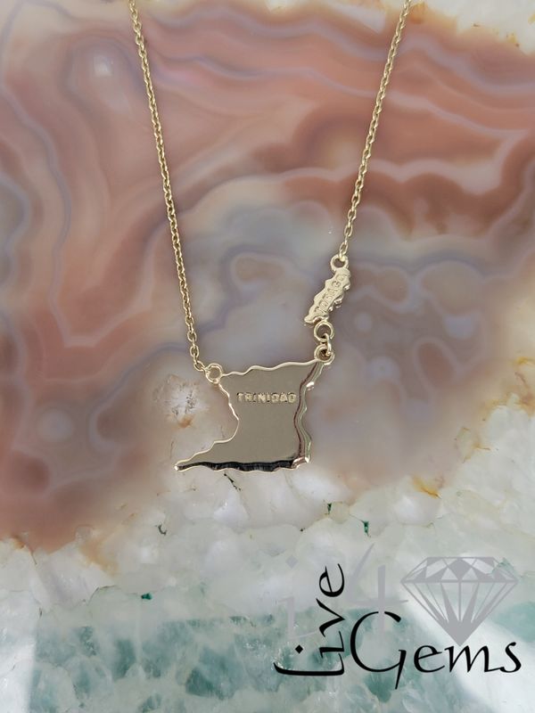 10kty Trinidad and Tobago Outline Necklace