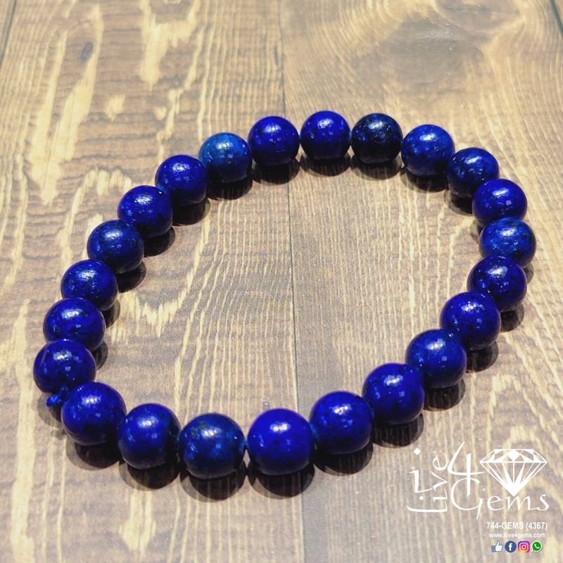 Genuine Gemstone Bracelet Lapis Lazuli 9mm