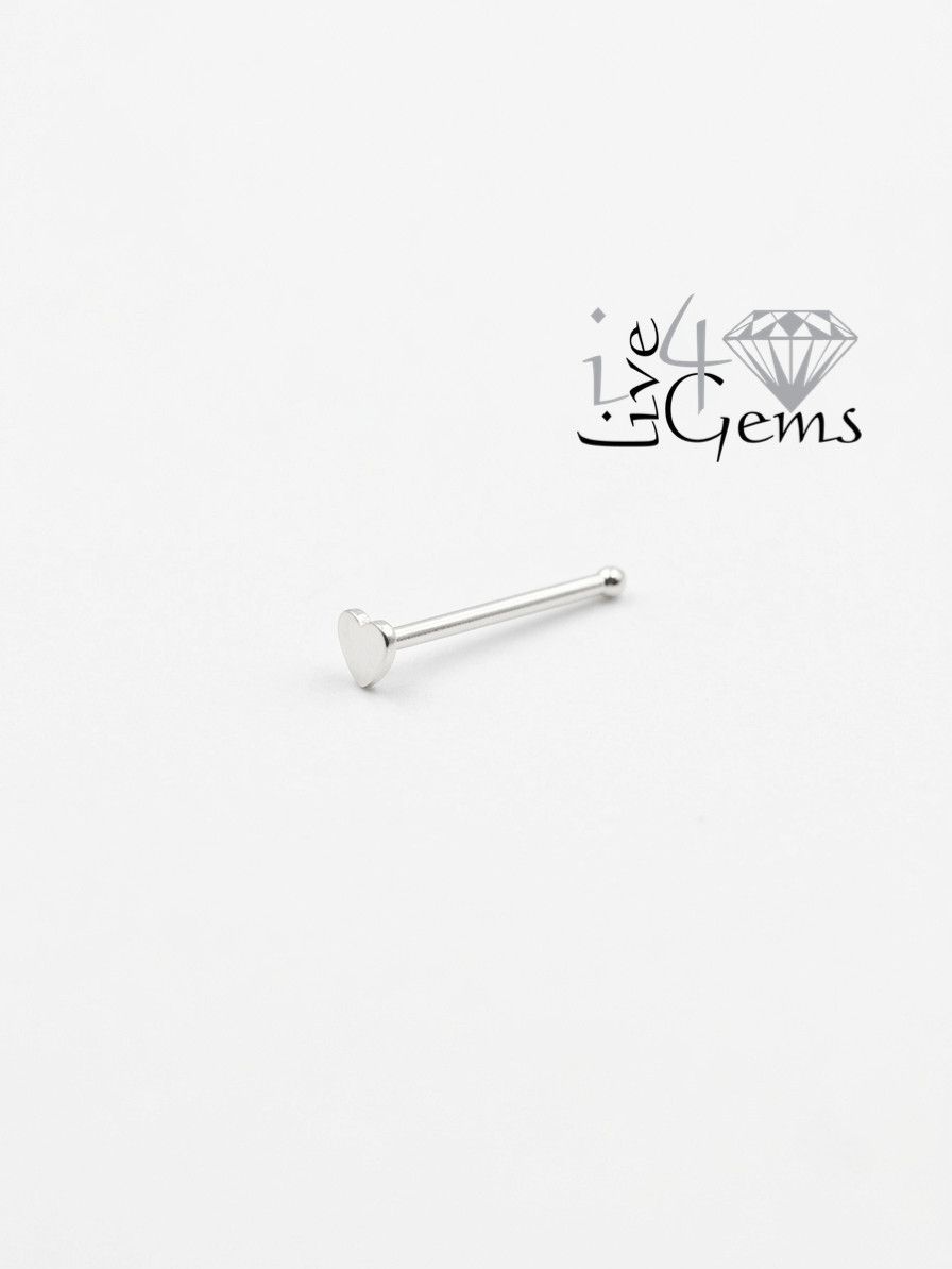 Silver Nose Stud Heart