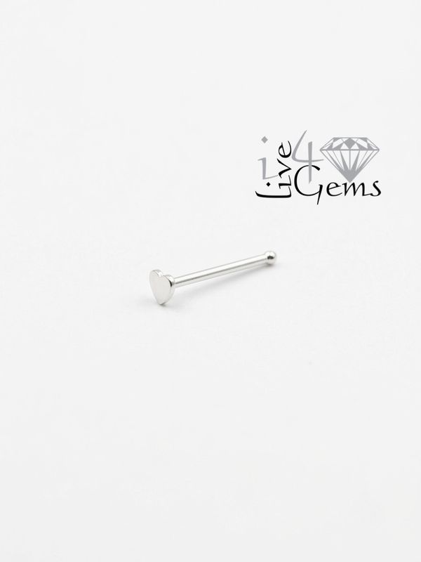 Silver Nose Stud Heart
