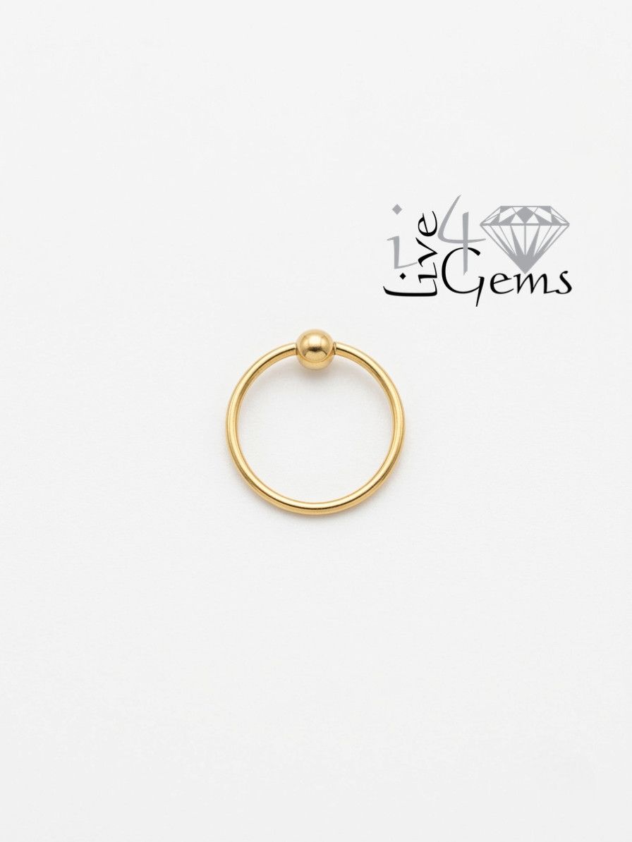 Silver Gold Plated Nose Hoop 10mm w Ball