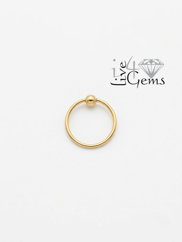 Silver Gold Plated Nose Hoop 10mm w Ball