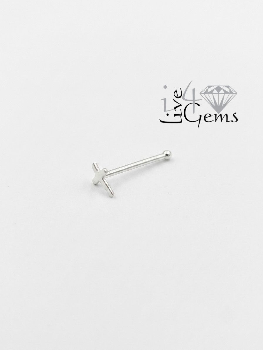 Silver Nose Stud Cross