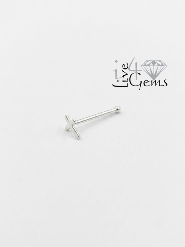 Silver Nose Stud Cross